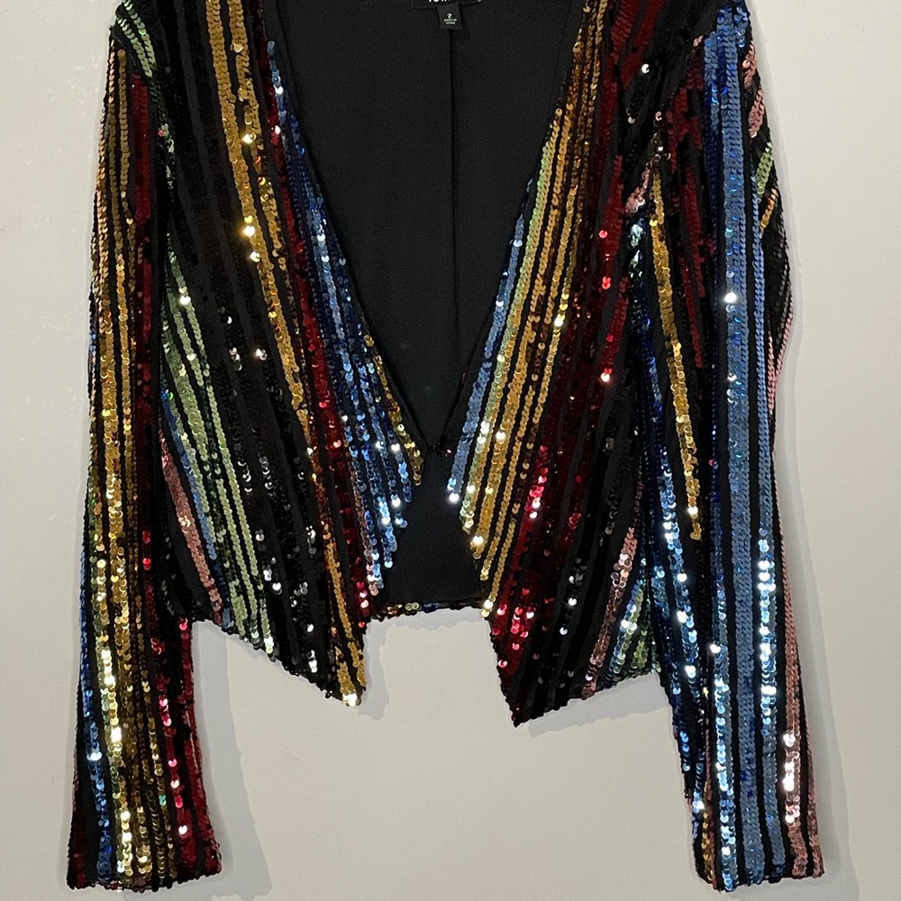 Torrid Black Multicolor Sequin Jacket